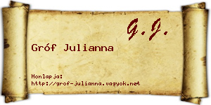 Gróf Julianna névjegykártya